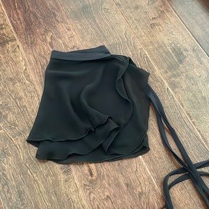 capezio black wrap skirt
